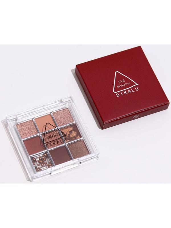 Набор теней для век c глиттером 9 цветов