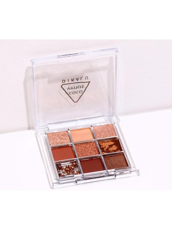 Набор теней для век c глиттером 9 цветов