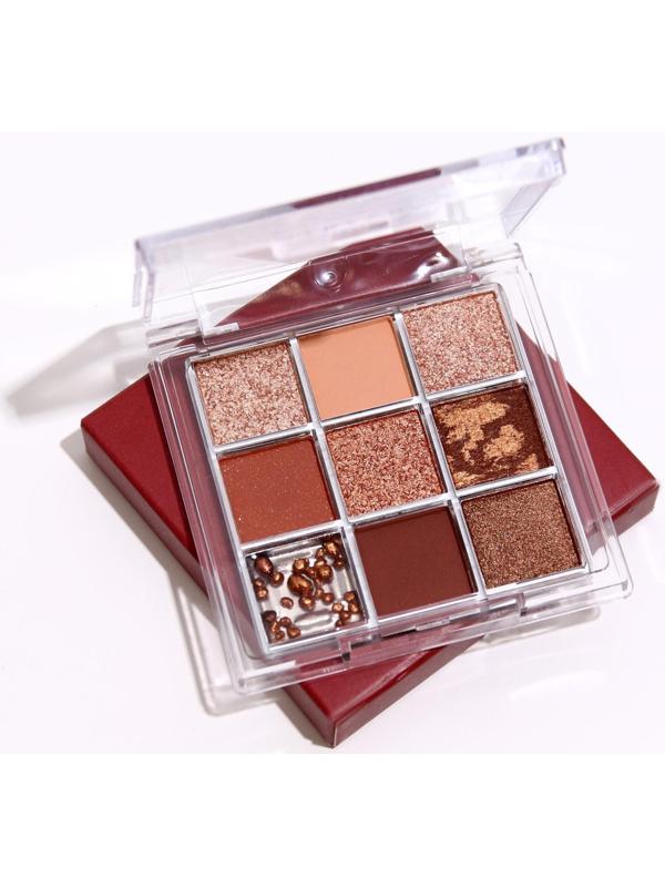 Набор теней для век c глиттером 9 цветов