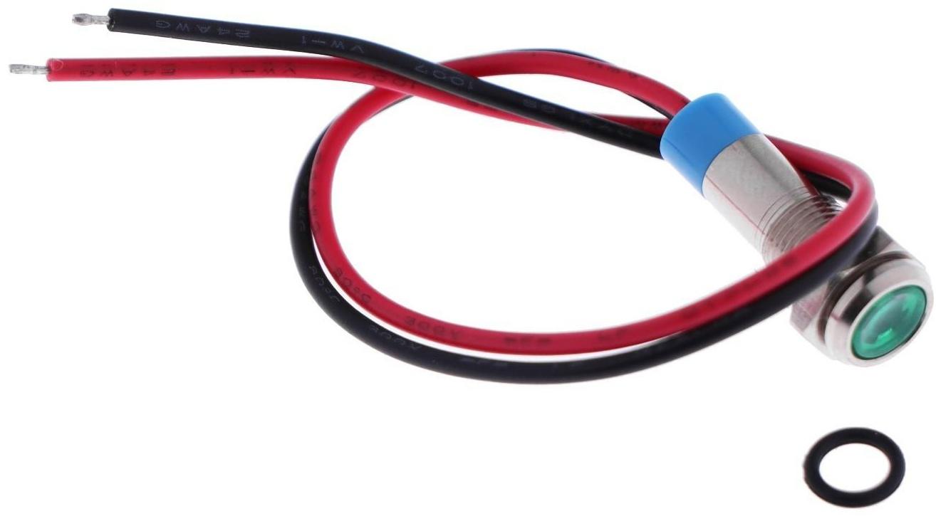 Светодиод, 12 В, 7,8 ×16,5 мм, посадочный d=6 мм, зеленый