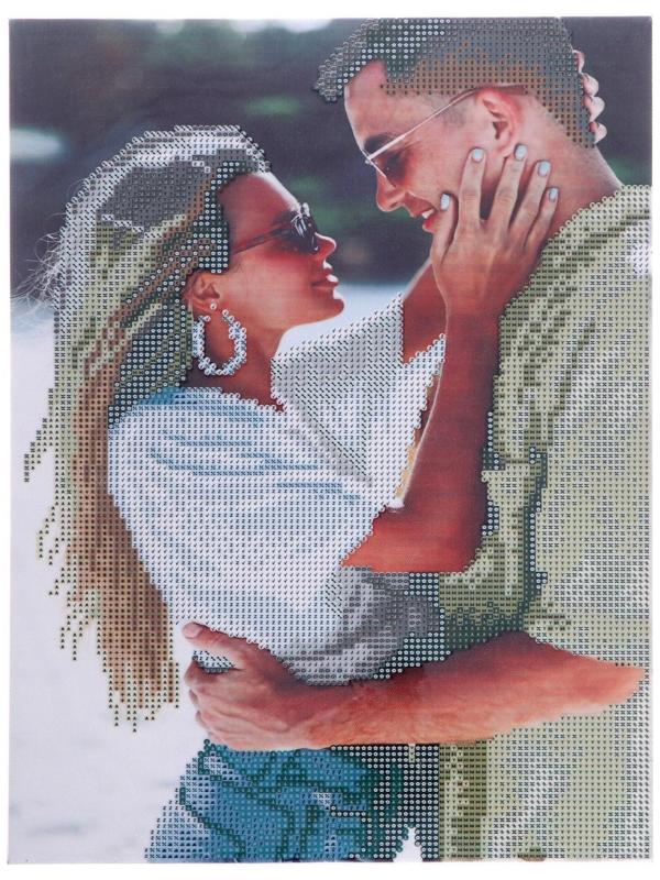 Алмазная мозаика с частичным заполнением на подрамнике «Пара на пляже» 30х40 см