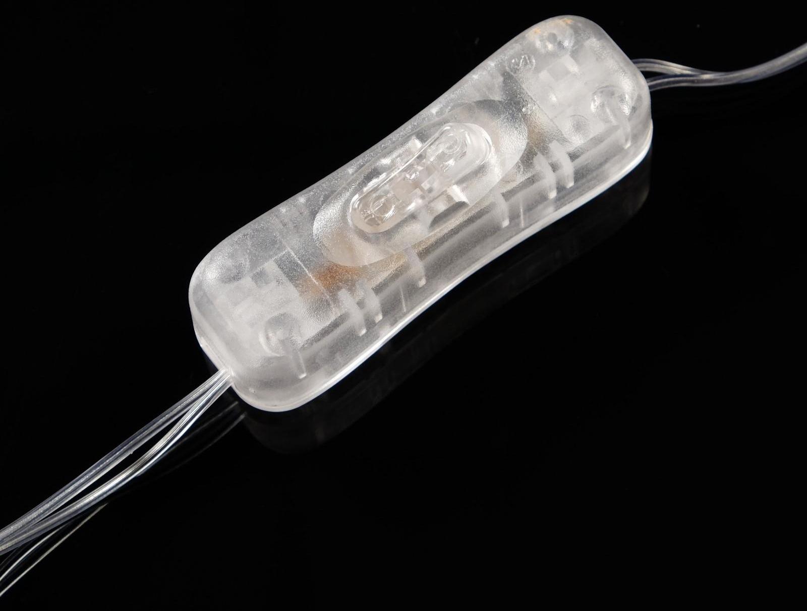 Удлинитель для комнатных гирлянд с выключателем, 3 м, прозрачная нить, УМС-вилка