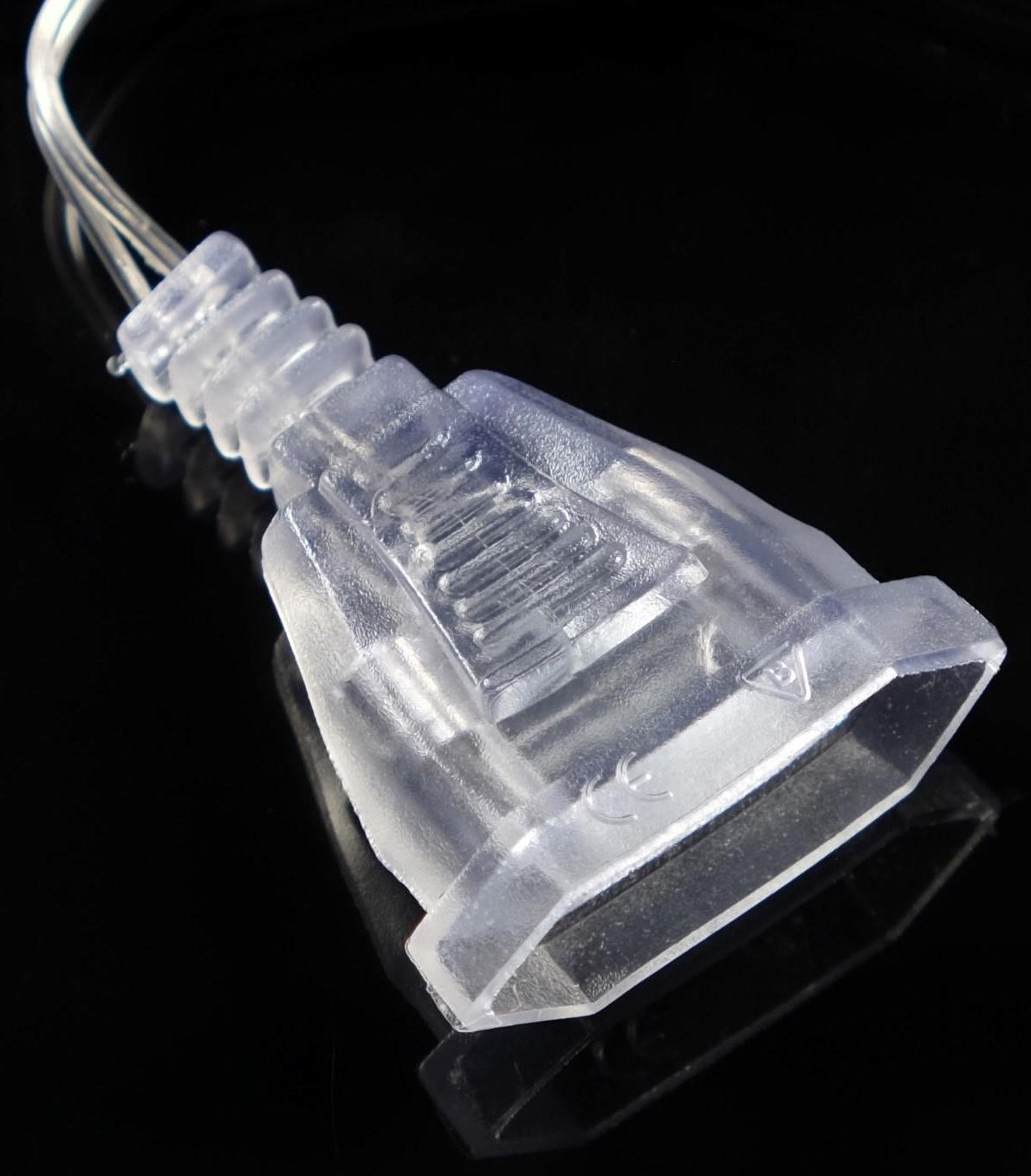 Удлинитель для комнатных гирлянд с выключателем, 3 м, прозрачная нить, УМС-вилка