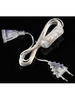 Удлинитель для комнатных гирлянд с выключателем, 3 м, прозрачная нить, УМС-вилка