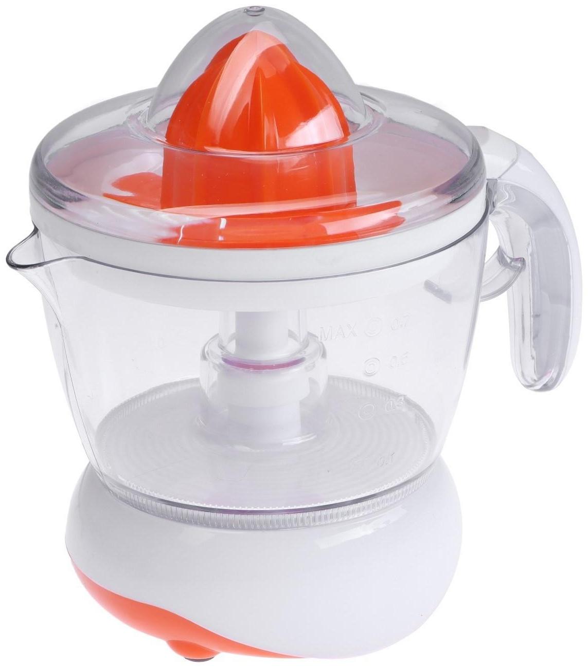 Соковыжималка Luazon LJE-001, для цитрусовых, 40 Вт, 0,7 л, бело-оранжевая