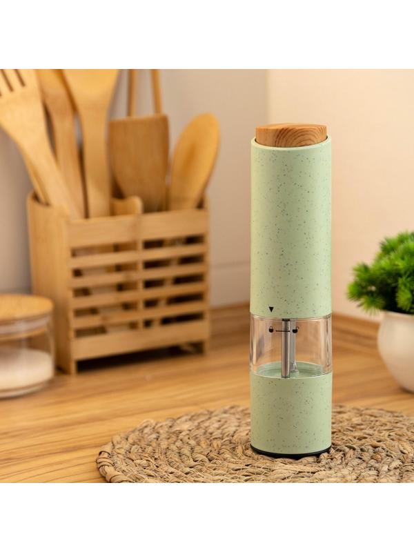 Мельница электрическая  Luazon LET- 003, пластик, от батареек, зеленая