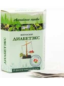 Фитосбор Алтайские травы Диабетэкс, 20 фильтр пакетов по 1.5 г
