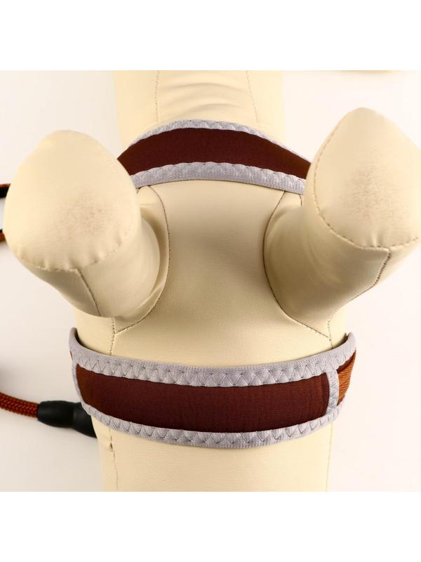 Комплект мягкая шлейка, круглый поводок 1,5 х 120 см с вертлюгом, M, ОШ 32-72 см, ОГ 32-72 см, корич