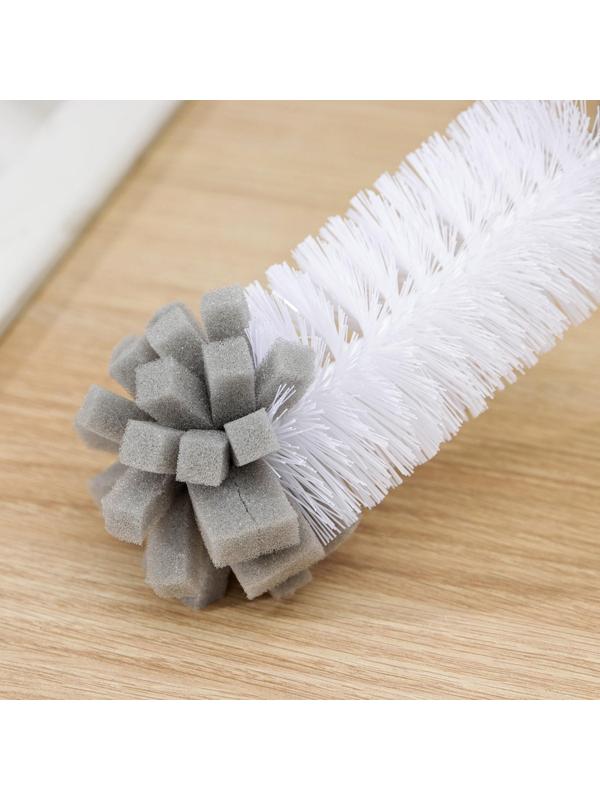 Ёрш для посуды Доляна Meli, 34×6 см, с поролоном, бамбуковая ручка, замшевая петелька