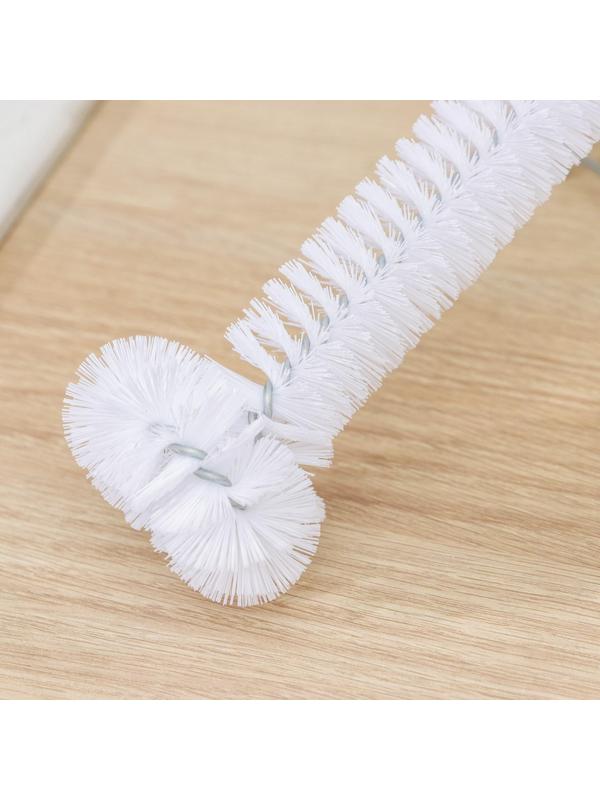 Ёрш для посуды Доляна Meli, 36×6 см, бамбуковая ручка, замшевая петелька