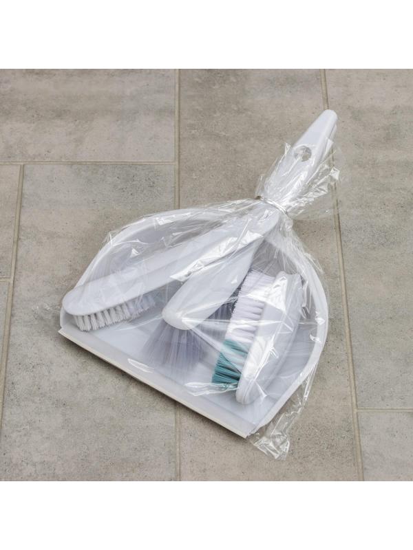 Набор для уборки, 4 предмета: совок, щётка-сметка, 2 универсальные щётки