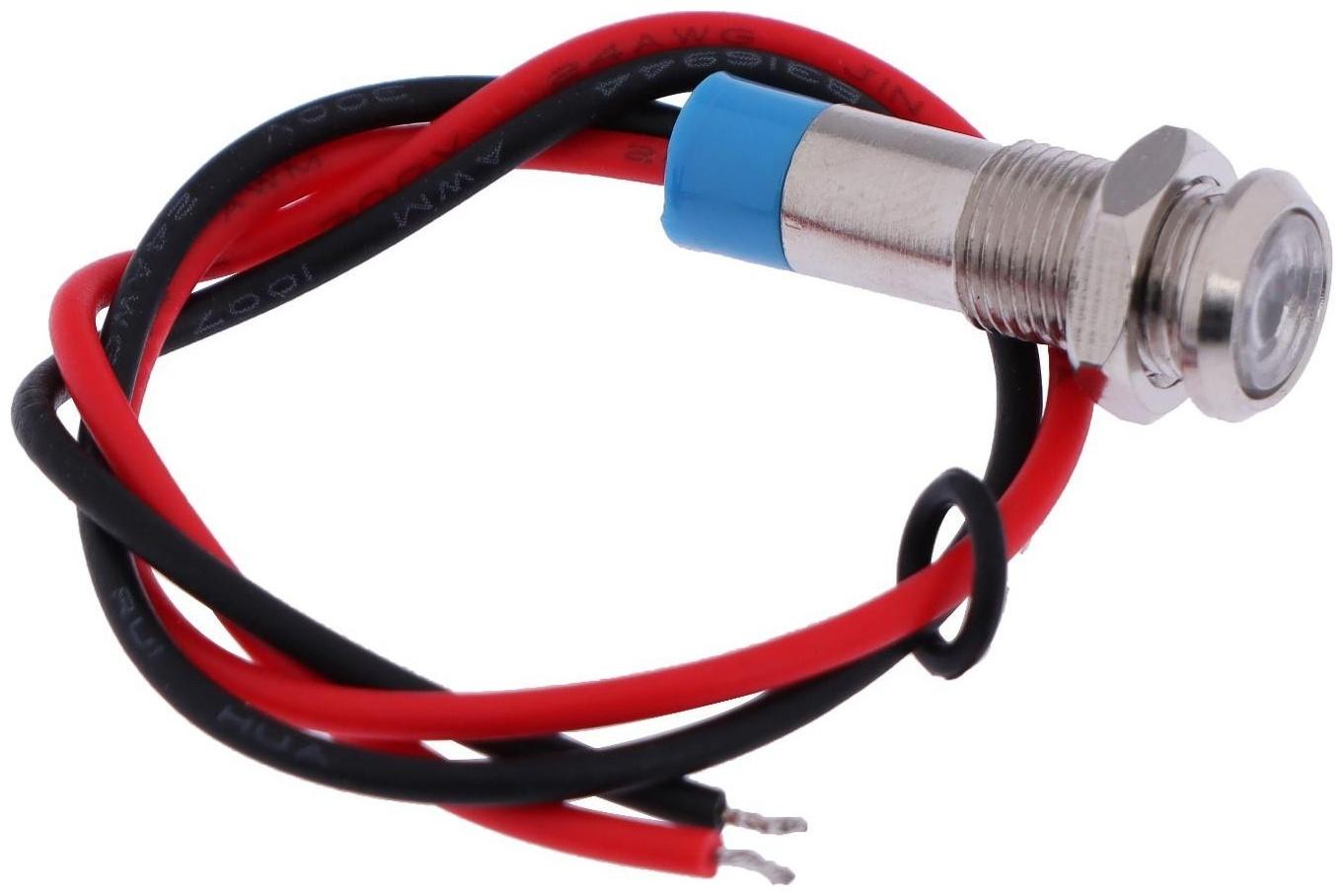 Светодиод, 12 В, 7,8 ×16,5 мм, посадочный d=6 мм, белый