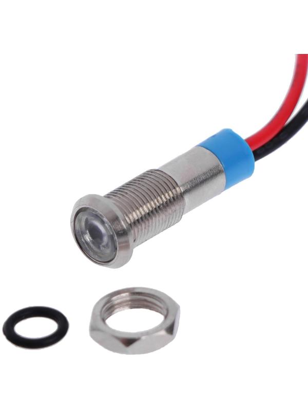 Светодиод, 12 В, 7,8 ×16,5 мм, посадочный d=6 мм, белый