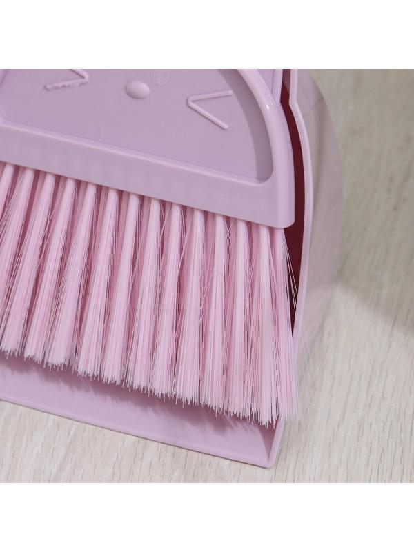 Щётка для пола с совком Доляна «Китти»: щётка 14×50 см, совок 16×12×40 см, цвет МИКС