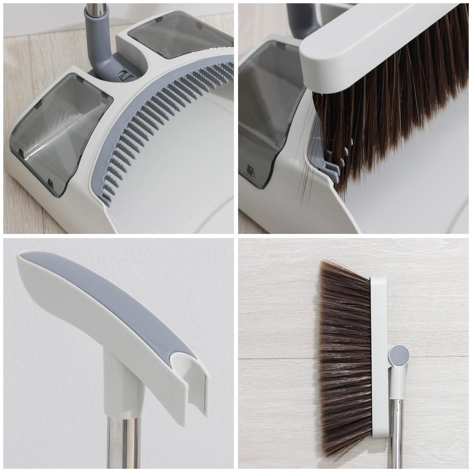 Щётка для пола с совком Raccoon: щётка 23×94 см, совок 28×27×89 см, цвет белый