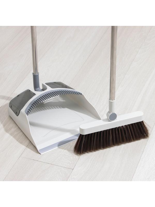 Щётка для пола с совком Raccoon: щётка 23×94 см, совок 28×27×89 см, цвет белый