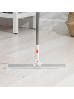 Водосгон для пола Доляна, силиконовый поворотный сгон 37 см, черенок из нержавеющей стали 74-124 см