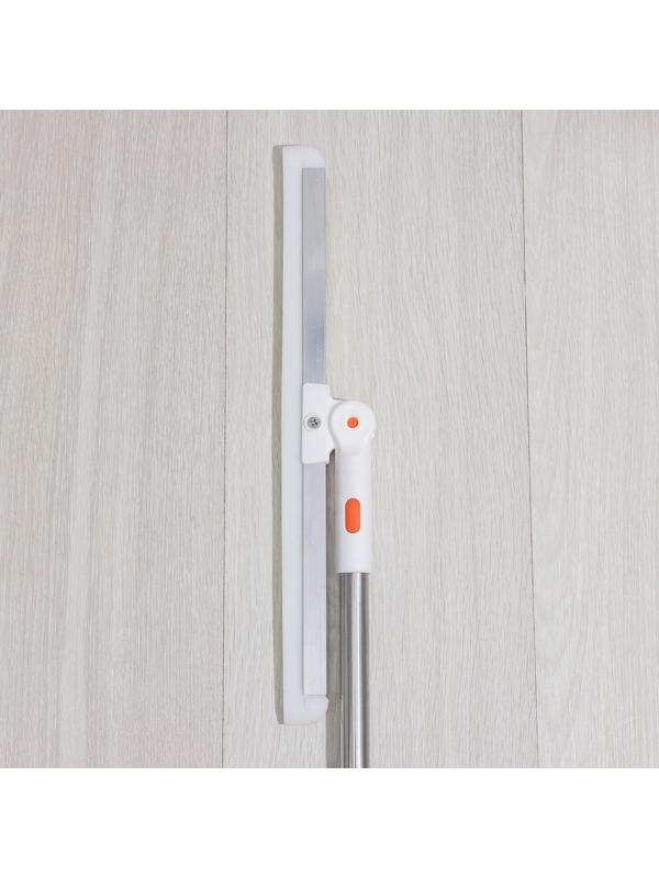 Водосгон для пола Доляна, силиконовый поворотный сгон 37 см, черенок из нержавеющей стали 74-124 см