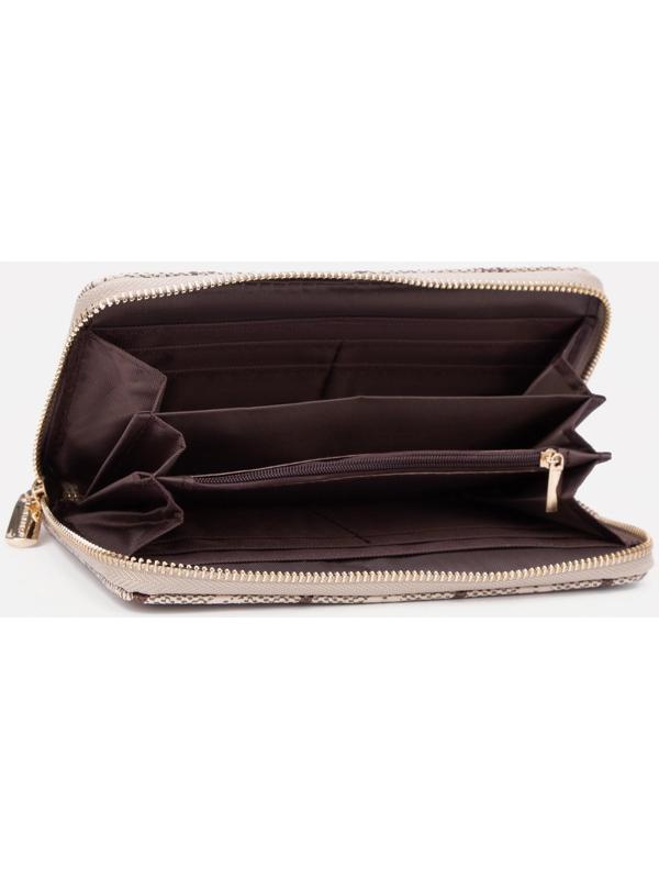 Кошелёк на молнии, цвет бежевый