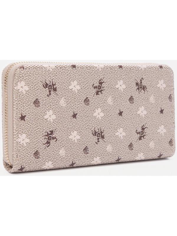 Кошелёк на молнии, цвет бежевый