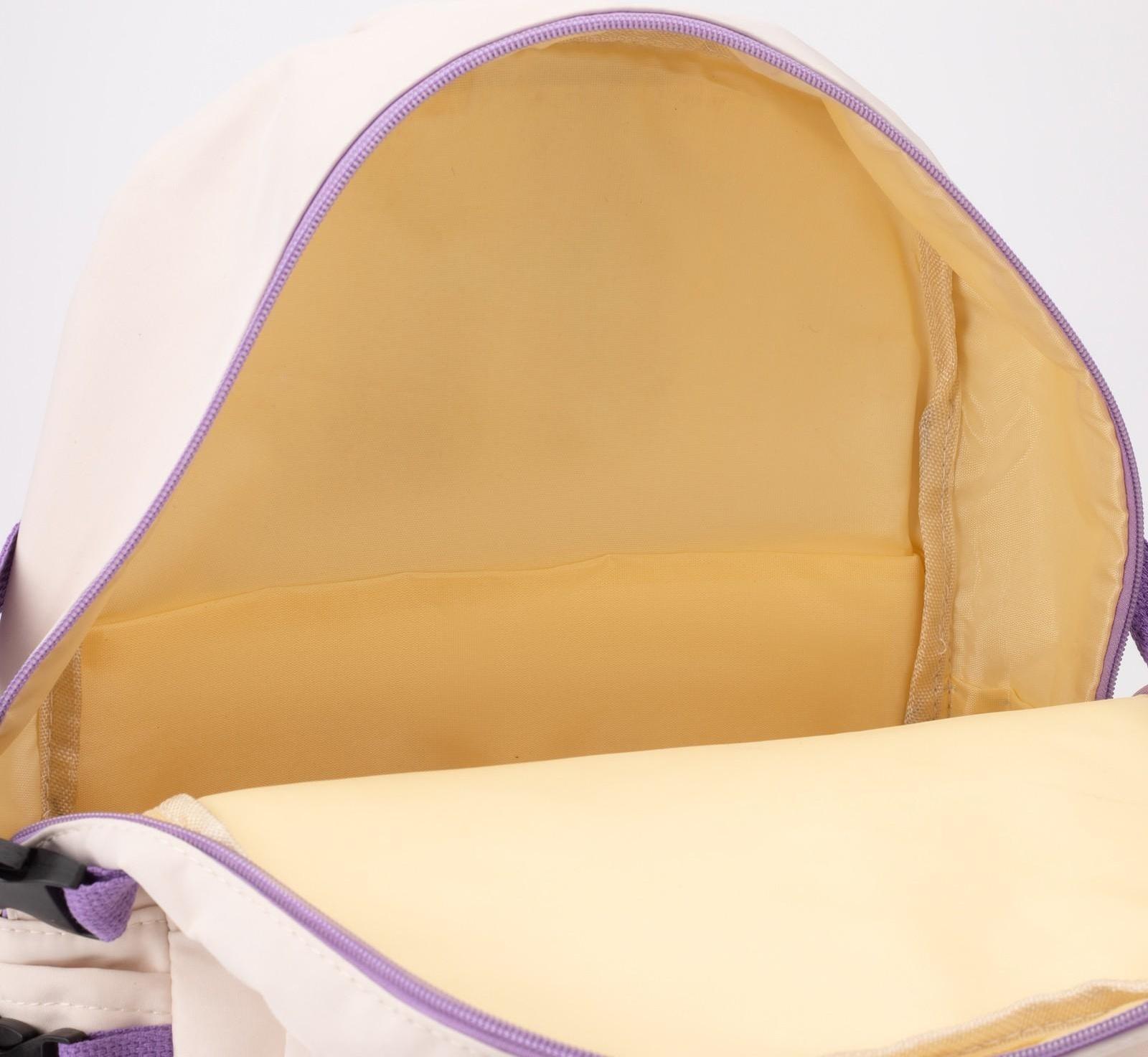 Рюкзак на молнии, 2 наружных кармана, 2 боковых кармана, цвет бежевый