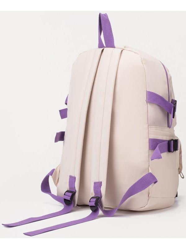 Рюкзак на молнии, 2 наружных кармана, 2 боковых кармана, цвет бежевый