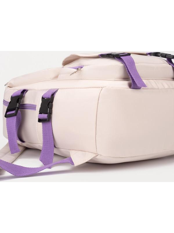 Рюкзак на молнии, 2 наружных кармана, 2 боковых кармана, цвет бежевый