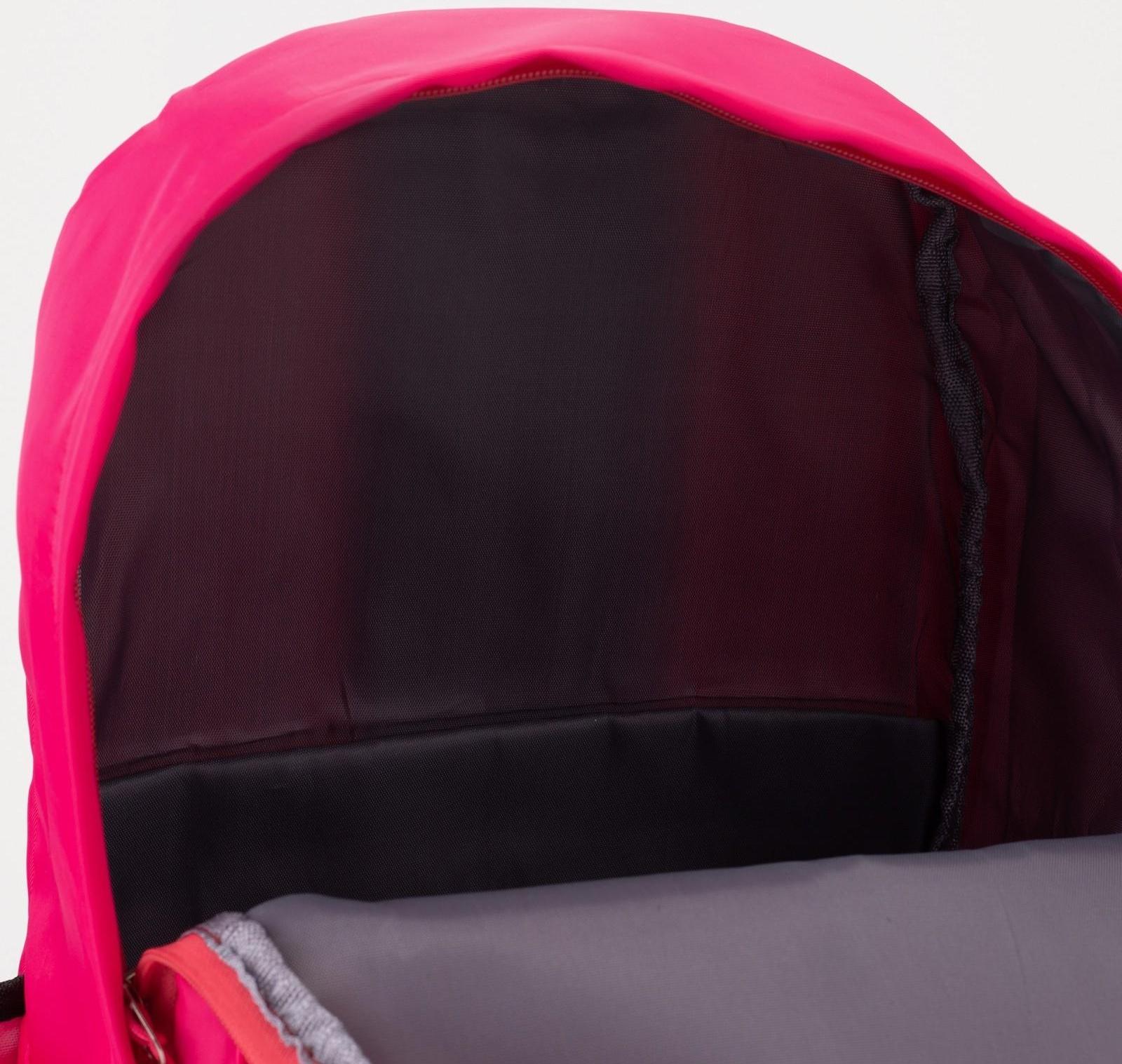 Рюкзак на молнии, наружный карман, 2 боковых кармана, цвет фуксия
