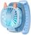 Мини вентилятор в форме наручных часов LOF-09, 3 скорости, подсветка, голубой