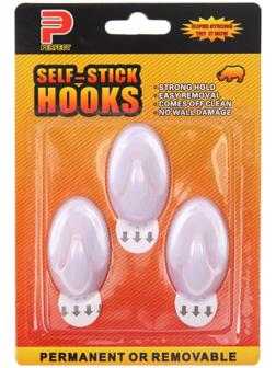 Крючки самоклеящиеся, круглые, с системой бесследного удаления, набор, 5 х 3 см, 3 шт.