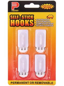 Крючки самоклеящиеся, круглые, с системой бесследного удаления, набор, 2,2 х 3,5 см, 4 шт.