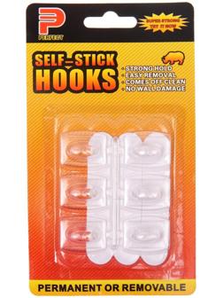 Крючки самоклеящиеся, круглые, с системой бесследного удаления, набор, 2,2 х 2,8 см, 6 шт.