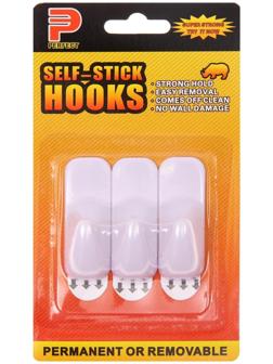 Крючки самоклеящиеся, круглые, с системой бесследного удаления, набор, 2,2 х 6 см, 3 шт.