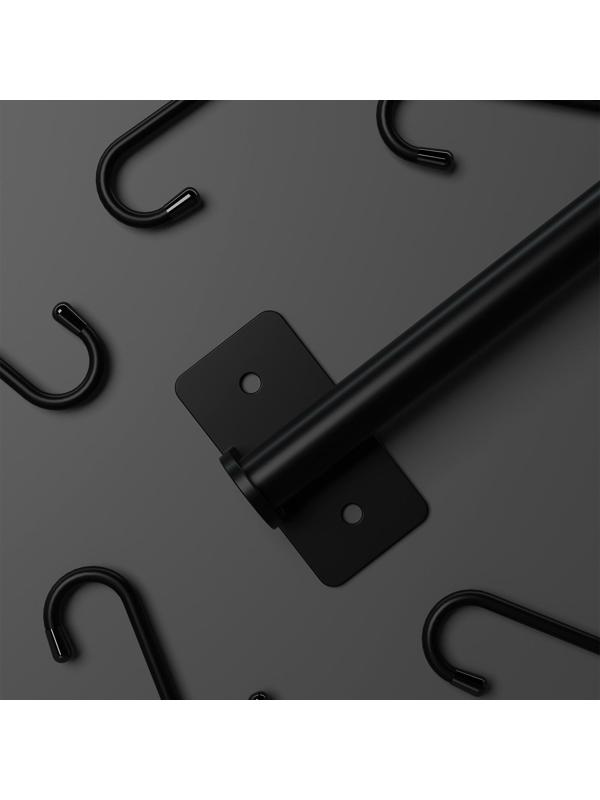 Рейлинговая система для кухни, 57 см, 5 крючков, цвет чёрный