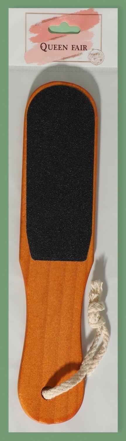 Тёрка для ног, наждачная, двусторонняя, 26 см, деревянная