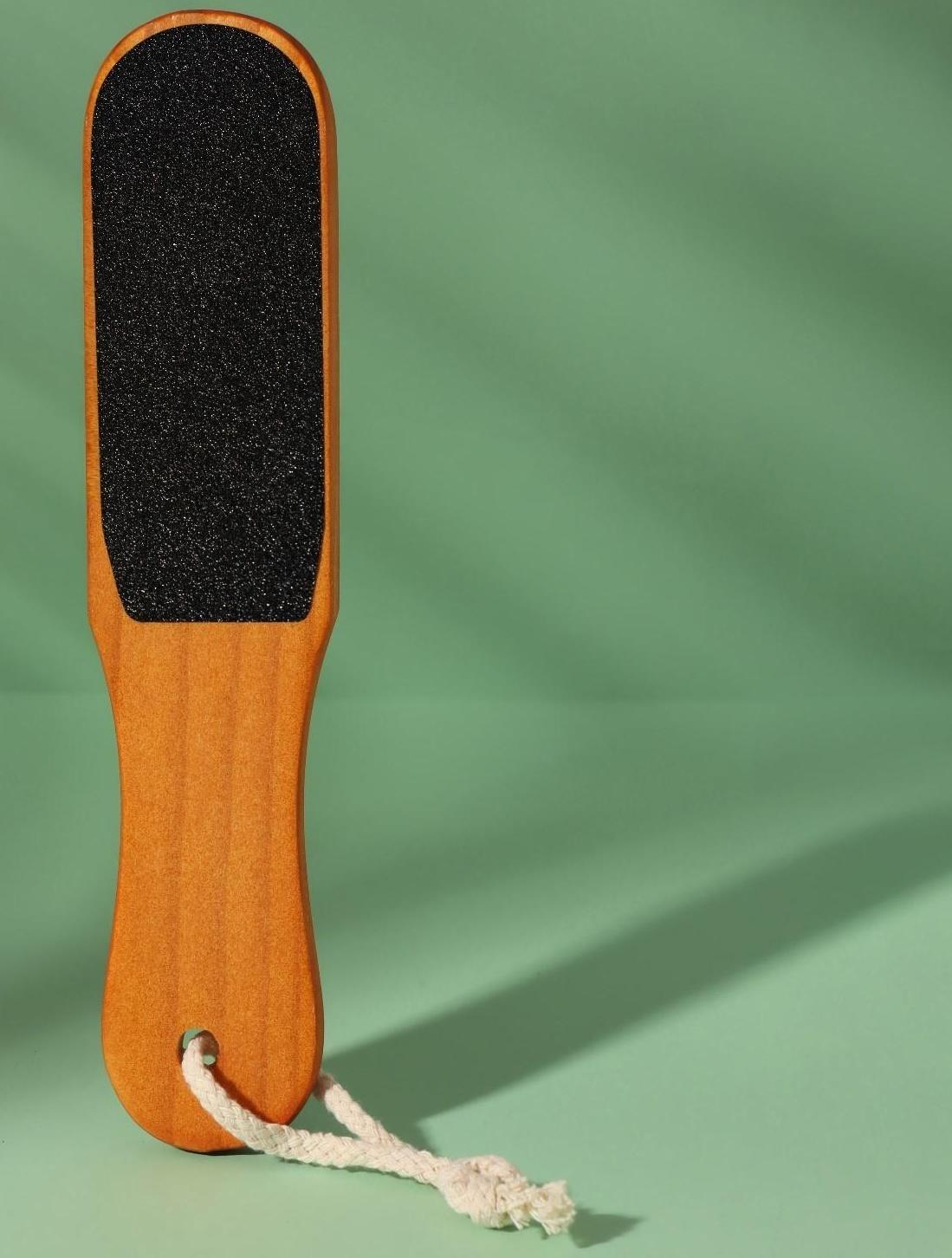 Тёрка для ног, наждачная, двусторонняя, 26 см, деревянная