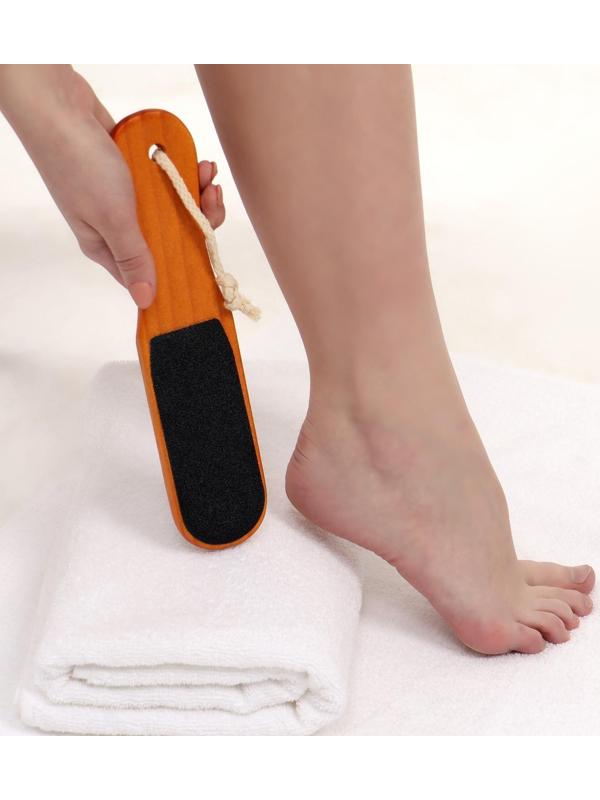 Тёрка для ног, наждачная, двусторонняя, 26 см, деревянная