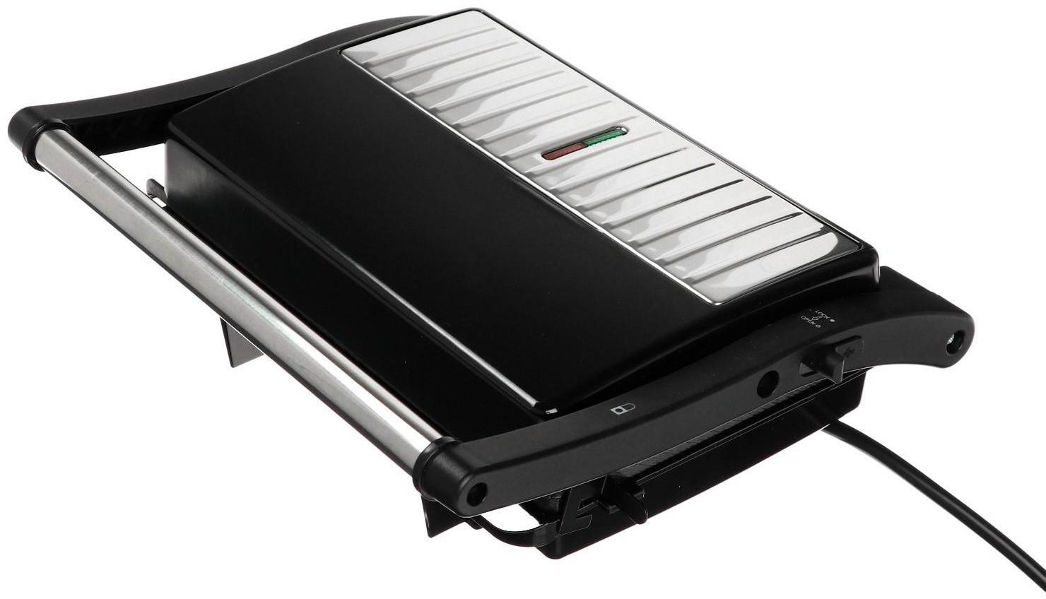 Электрогриль LuazON LEG-701, 1000 Вт, антипригарное покрытие, 23х15 см
