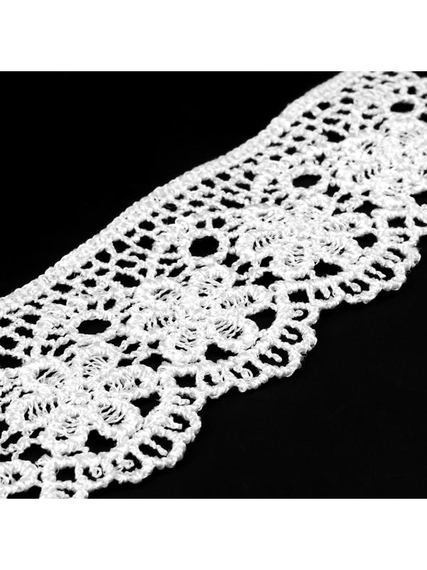 Кружево гипюровое, 45 мм × 6,8 ± 0,5 м, цвет белый