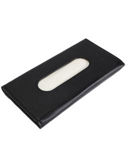 Салфетница на козырек, крепление- зажим, 23х12,5 см, кожа PU, черный