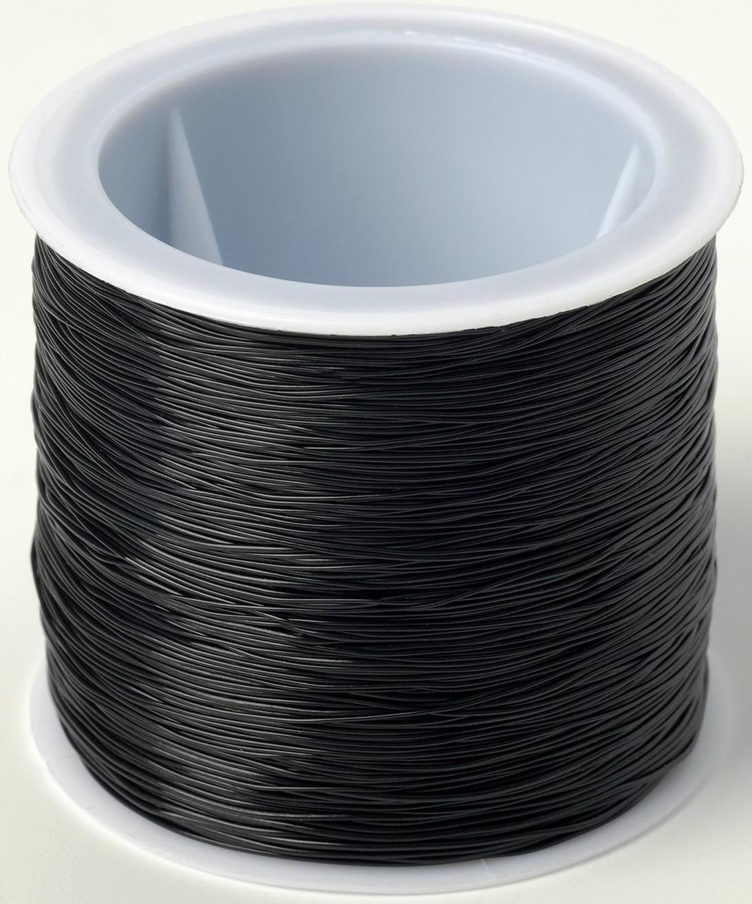 Нить силиконовая (резинка) d=0,5мм, L=100м, цвет чёрный