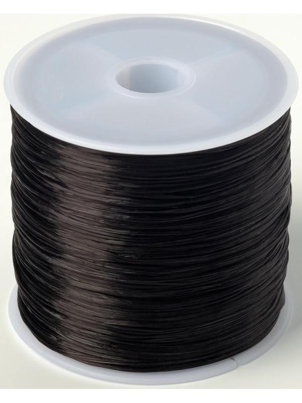 Нить силиконовая (резинка), плоская 1мм, L=50м, цвет чёрный