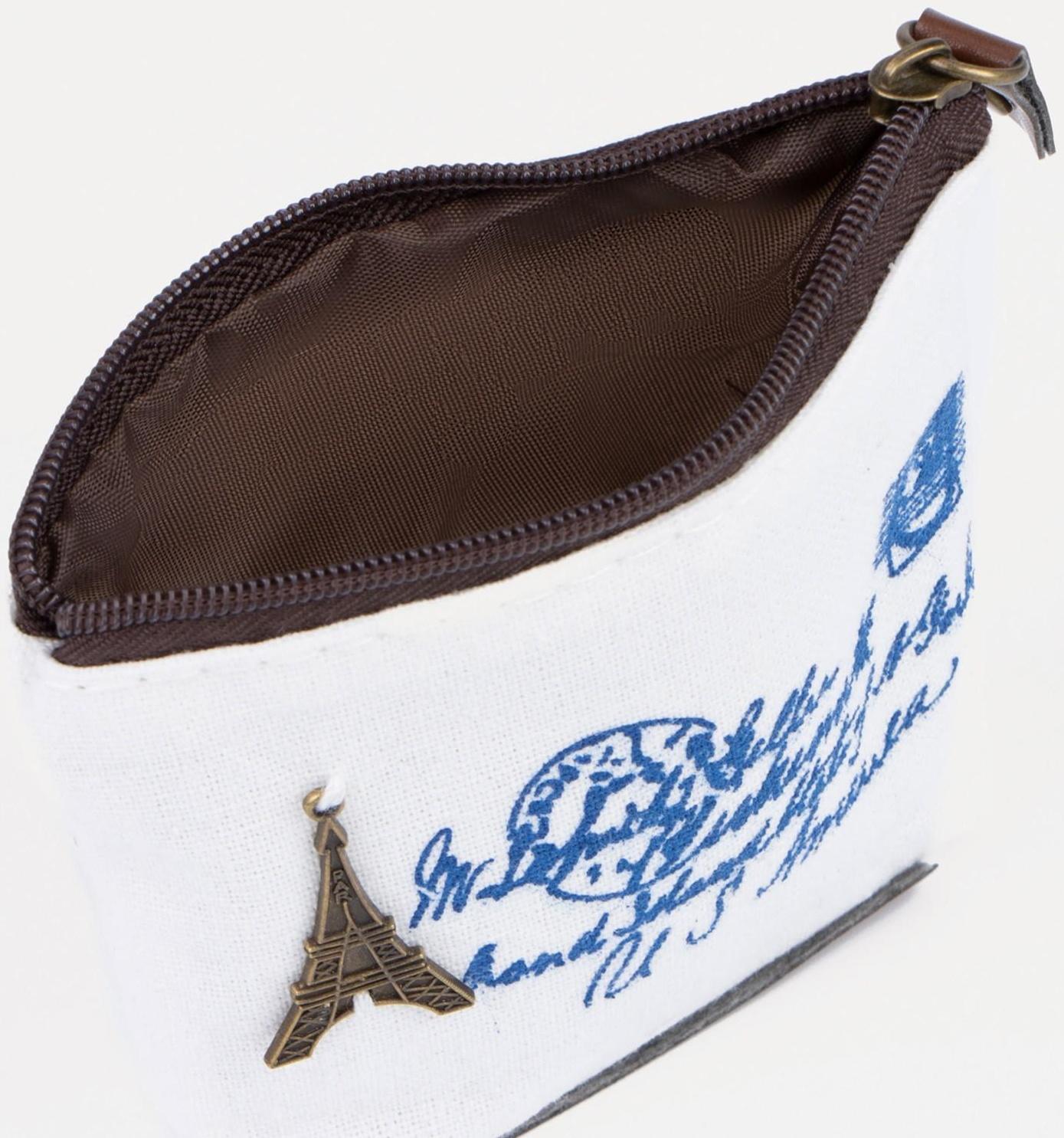 Кошелёк на молнии, цвет молочный