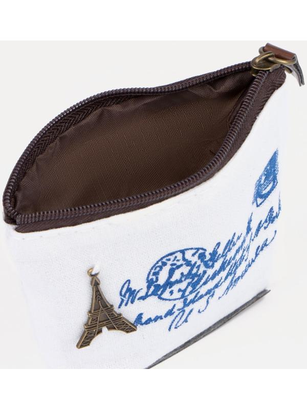 Кошелёк на молнии, цвет молочный