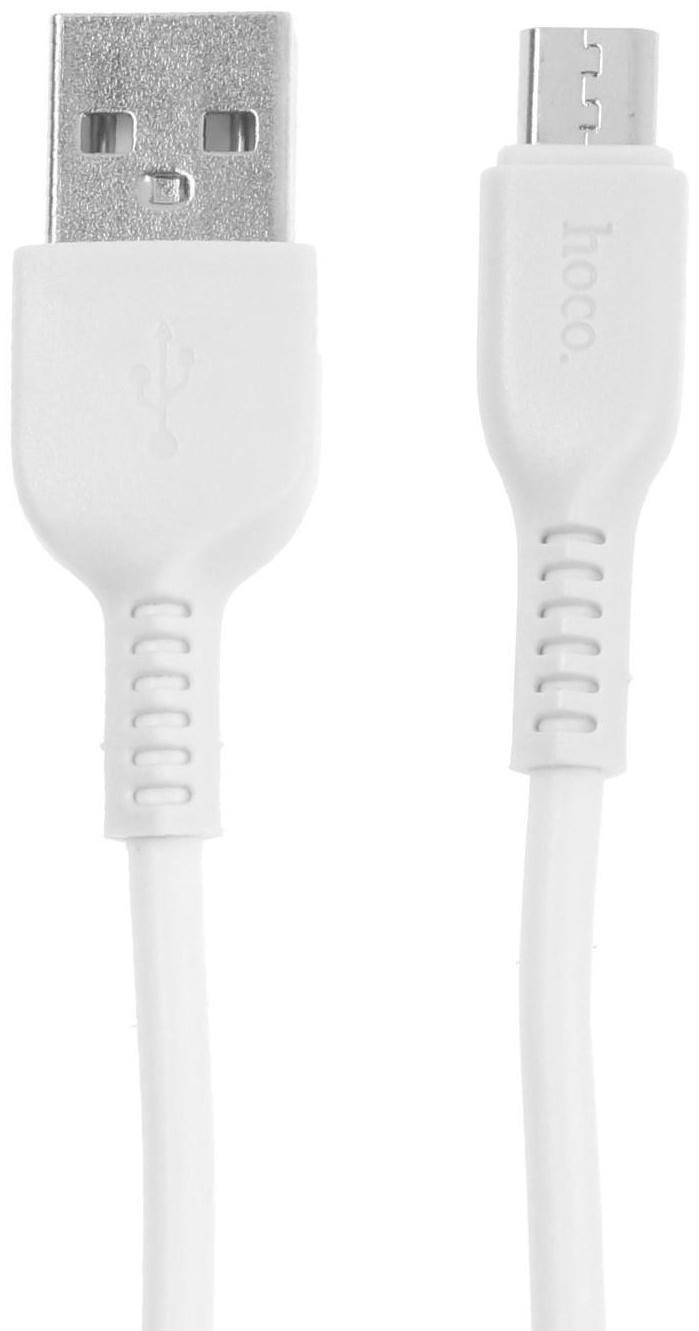 Кабель Hoco X13, microUSB - USB, 2,4 А, 1 м, PVC оплетка, белый