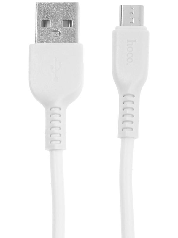 Кабель Hoco X13, microUSB - USB, 2,4 А, 1 м, PVC оплетка, белый