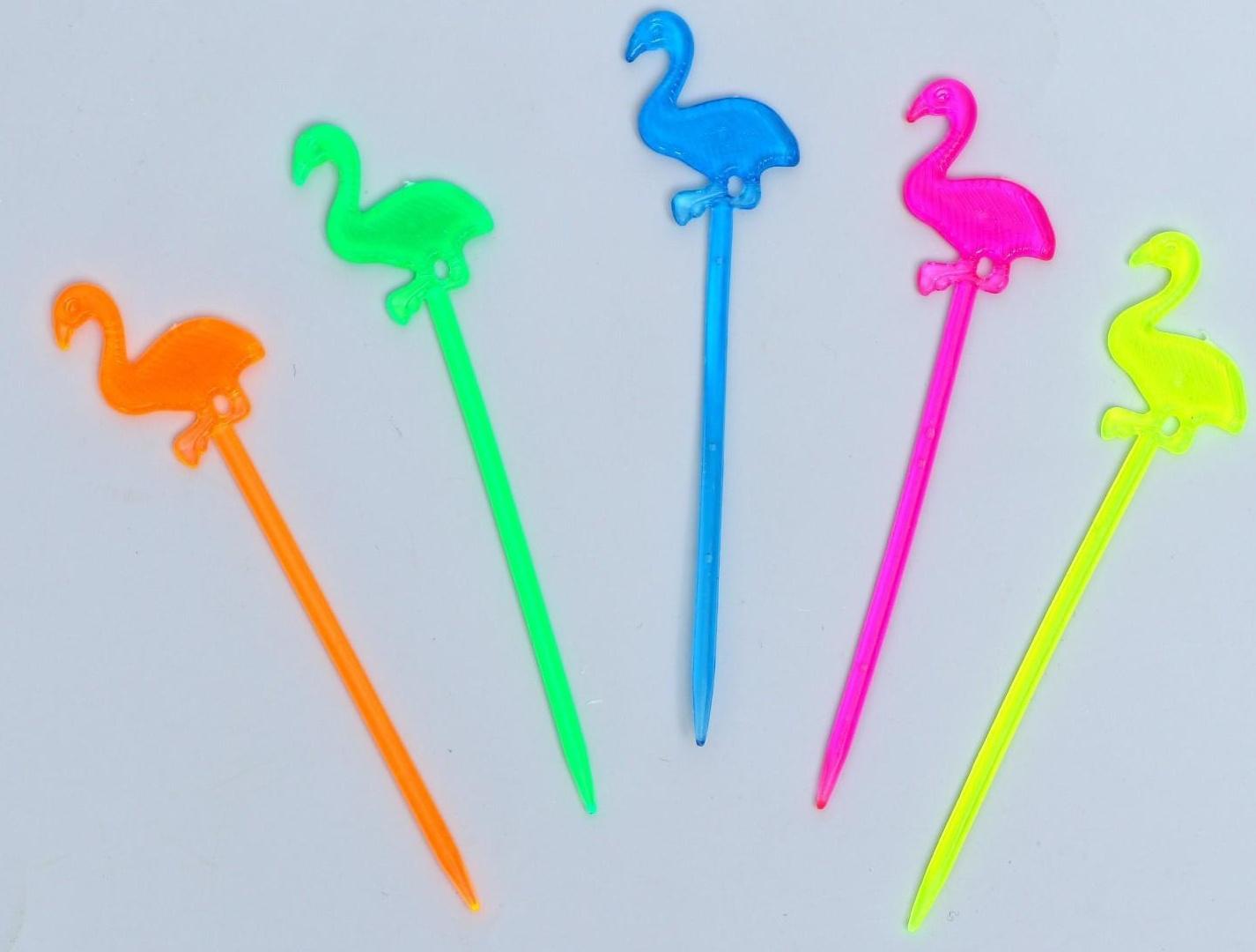 Шпажки для канапе «Фламинго», набор 24 шт., цвета МИКС