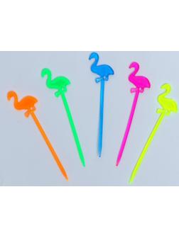Шпажки для канапе «Фламинго», набор 24 шт., цвета МИКС