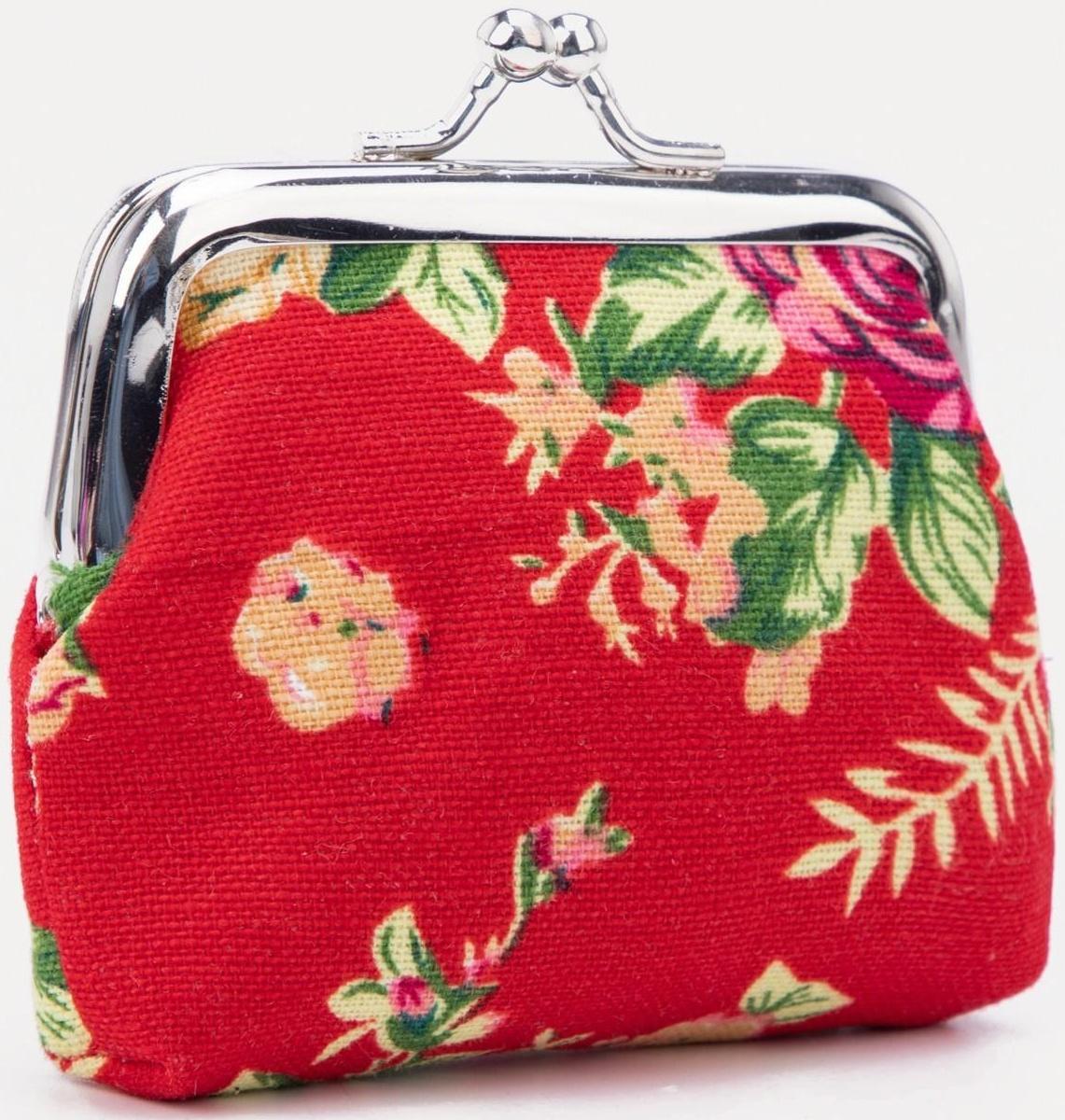 Кошелёк на фермуаре, цвет красный