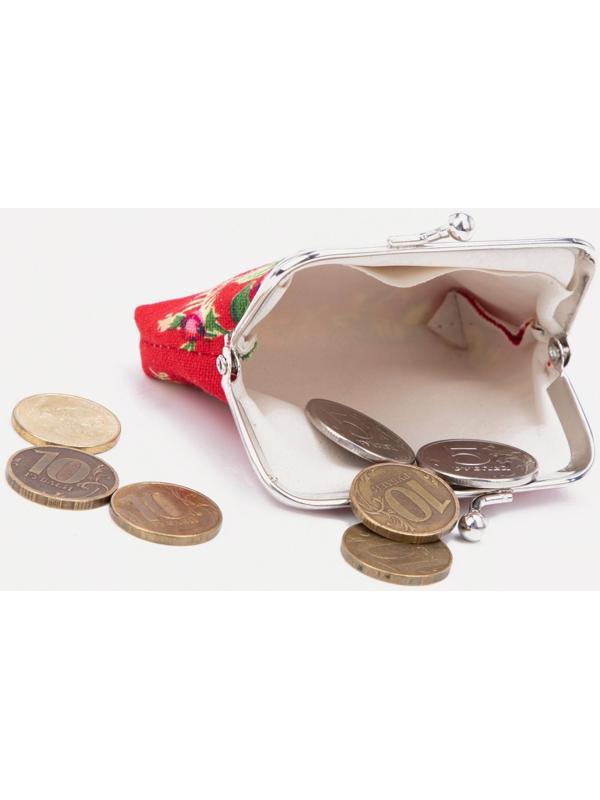 Кошелёк на фермуаре, цвет красный